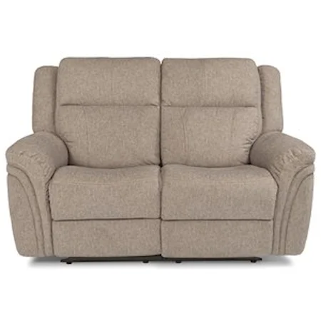 Casual Power Reclining Love Seat with Power Headrest and USB Port